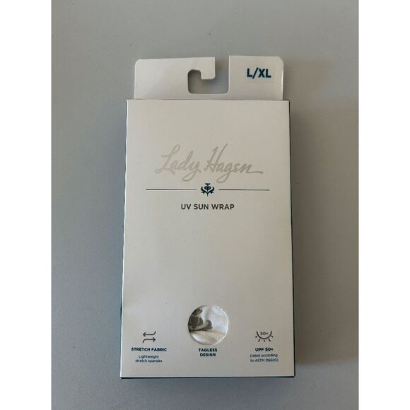 Lady Hagen UV 50+ Shoulder Sun Wraps for Arms White Spandex L/XL - Picture 2 of 4